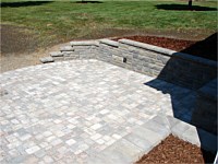 Multiple types of pavers in one patio